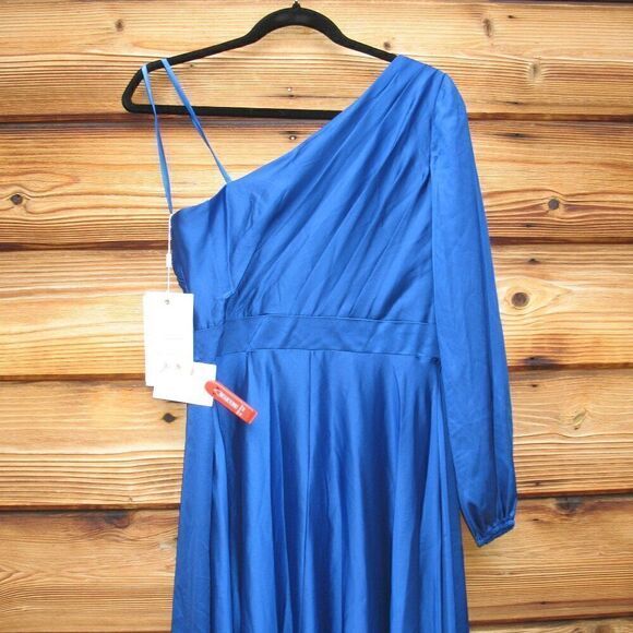 Mac Duggal 49141 Womens Blue HIGH LOW ONE SHOULDER FLOWY GOWN - Picture 11 of 14